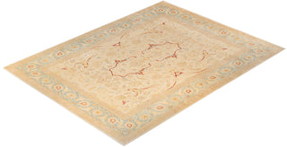 Contemporary Eclectic Ivory Wool Area Rug 9' 1" x 12' 3" - Solo Rugs