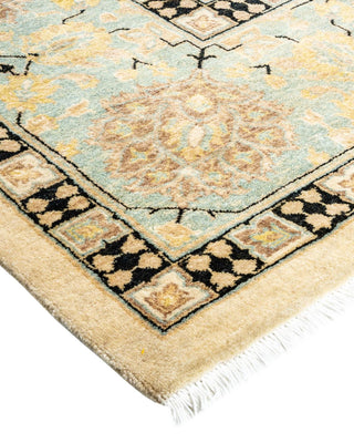 Contemporary Eclectic Ivory Wool Area Rug 9' 2" x 12' 3" - Solo Rugs