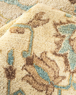 Contemporary Eclectic Ivory Wool Area Rug 9' 2" x 12' 3" - Solo Rugs