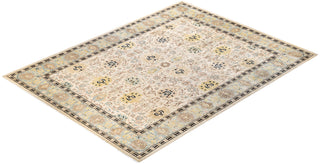 Contemporary Eclectic Ivory Wool Area Rug 9' 2" x 12' 3" - Solo Rugs