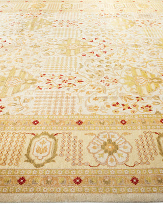 Traditional Mogul Ivory Wool Area Rug 9' 0" x 11' 10" - Solo Rugs