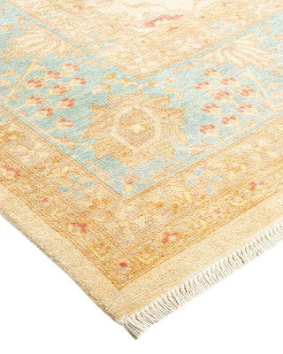 Contemporary Eclectic Ivory Wool Area Rug 8' 10" x 12' 5" - Solo Rugs