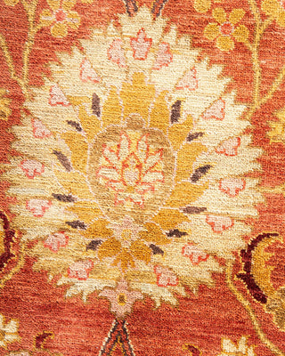 Contemporary Eclectic Pink Wool Area Rug 9' 2" x 12' 1" - Solo Rugs