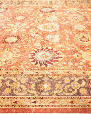 Contemporary Eclectic Pink Wool Area Rug 9' 2" x 12' 1" - Solo Rugs