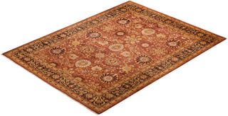 Contemporary Eclectic Pink Wool Area Rug 9' 2" x 12' 1" - Solo Rugs