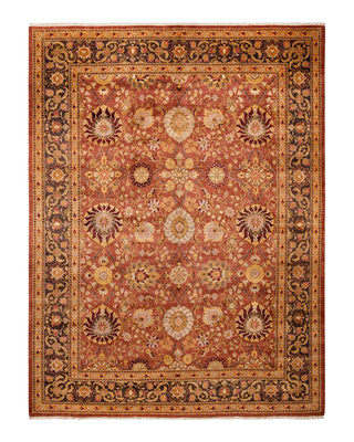 Contemporary Eclectic Pink Wool Area Rug 9' 2" x 12' 1" - Solo Rugs