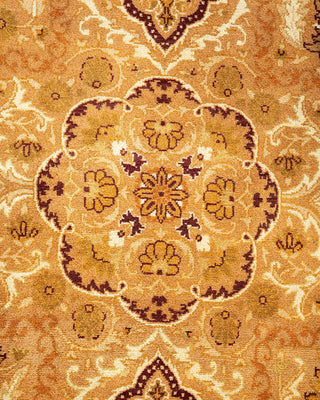 Traditional Mogul Yellow Wool Area Rug 8' 1" x 10' 5" - Solo Rugs