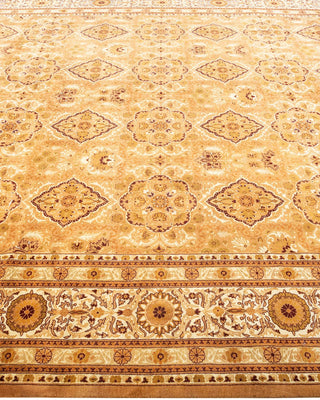 Traditional Mogul Yellow Wool Area Rug 8' 1" x 10' 5" - Solo Rugs