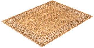 Traditional Mogul Yellow Wool Area Rug 8' 1" x 10' 5" - Solo Rugs