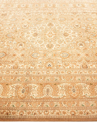 Traditional Mogul Yellow Wool Area Rug 6' 1" x 9' 7" - Solo Rugs