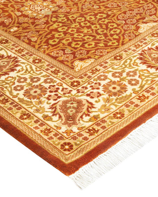 Traditional Mogul Orange Wool Area Rug 5' 1" x 8' 3" - Solo Rugs