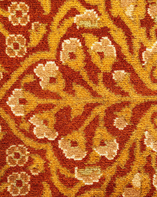 Traditional Mogul Orange Wool Area Rug 5' 1" x 8' 3" - Solo Rugs