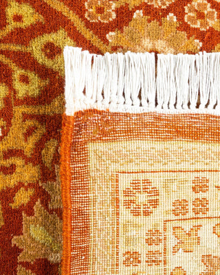 Traditional Mogul Orange Wool Area Rug 5' 1" x 8' 3" - Solo Rugs