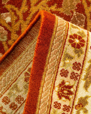Traditional Mogul Orange Wool Area Rug 5' 1" x 8' 3" - Solo Rugs