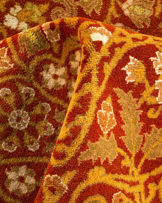 Traditional Mogul Orange Wool Area Rug 5' 1" x 8' 3" - Solo Rugs
