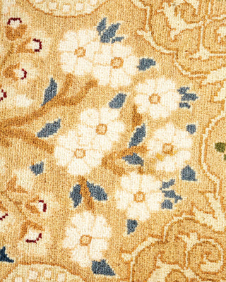 Traditional Mogul Yellow Wool Octagon Area Rug 9' 1" x 9' 1" - Solo Rugs