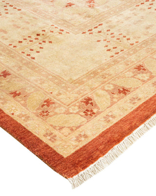 Traditional Mogul Orange Wool Area Rug 10' 5" x 13' 5" - Solo Rugs
