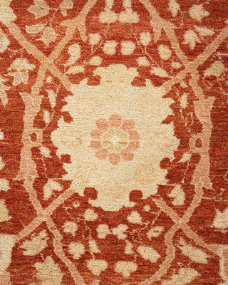 Traditional Mogul Orange Wool Area Rug 10' 5" x 13' 5" - Solo Rugs