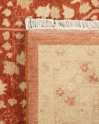 Traditional Mogul Orange Wool Area Rug 10' 5" x 13' 5" - Solo Rugs
