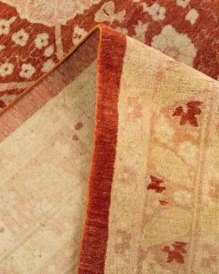 Traditional Mogul Orange Wool Area Rug 10' 5" x 13' 5" - Solo Rugs