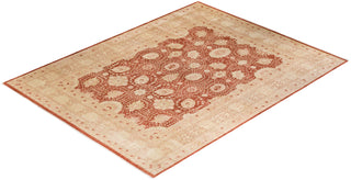 Traditional Mogul Orange Wool Area Rug 10' 5" x 13' 5" - Solo Rugs