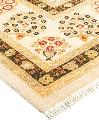 Traditional Mogul Ivory Wool Area Rug 9' 2" x 12' 1" - Solo Rugs