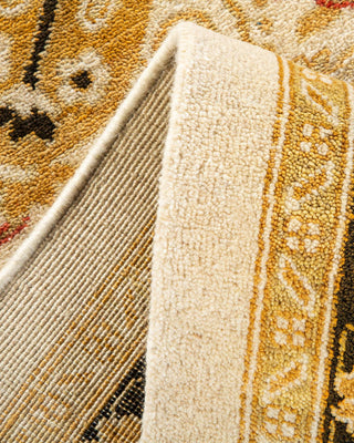 Traditional Mogul Ivory Wool Area Rug 9' 2" x 12' 1" - Solo Rugs