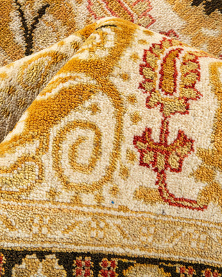 Traditional Mogul Ivory Wool Area Rug 9' 2" x 12' 1" - Solo Rugs