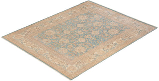 Contemporary Eclectic Light Blue Wool Area Rug 8' 2" x 10' 4" - Solo Rugs