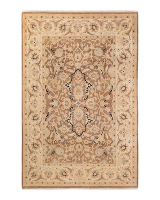 Contemporary Eclectic Brown Wool Area Rug 6' 0" x 8' 10" - Solo Rugs