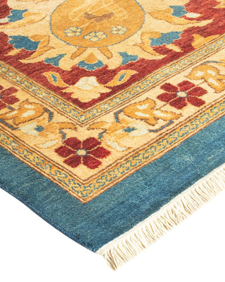 Contemporary Eclectic Blue Wool Area Rug 12' 1" x 17' 3" - Solo Rugs