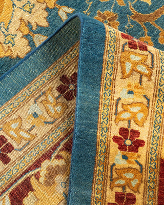 Contemporary Eclectic Blue Wool Area Rug 12' 1" x 17' 3" - Solo Rugs
