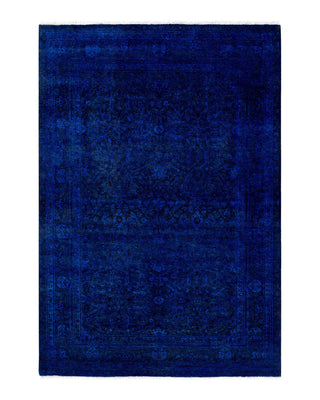 Contemporary Fine Vibrance Purple Wool Area Rug 4' 1" x 5' 10" - Solo Rugs