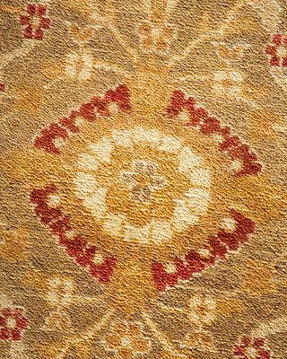Contemporary Eclectic Green Wool Area Rug 9' 1" x 11' 10" - Solo Rugs