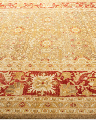 Contemporary Eclectic Green Wool Area Rug 9' 1" x 11' 10" - Solo Rugs