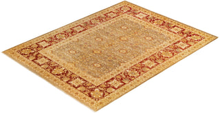 Contemporary Eclectic Green Wool Area Rug 9' 1" x 11' 10" - Solo Rugs