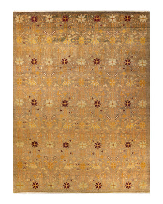 Contemporary Eclectic Green Wool Area Rug 8' 10" x 12' 2" - Solo Rugs