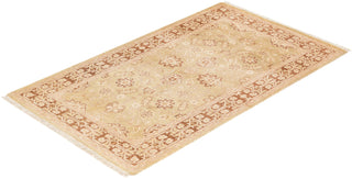 Contemporary Eclectic Ivory Wool Area Rug 3' 1" x 5' 1" - Solo Rugs