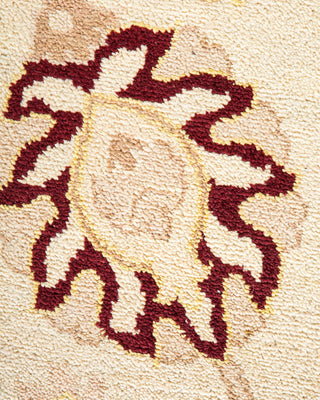 Contemporary Eclectic Ivory Wool Area Rug 9' 3" x 12' 3" - Solo Rugs