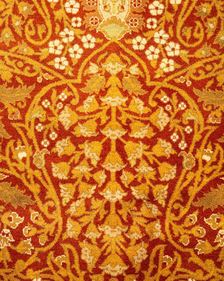 Traditional Mogul Orange Wool Area Rug 8' 2" x 10' 10" - Solo Rugs