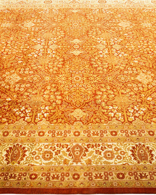 Traditional Mogul Orange Wool Area Rug 8' 2" x 10' 10" - Solo Rugs