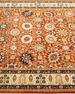 Traditional Mogul Orange Wool Area Rug 4' 2" x 6' 8" - Solo Rugs