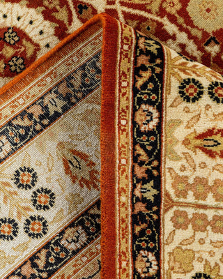 Traditional Mogul Orange Wool Area Rug 4' 2" x 6' 8" - Solo Rugs