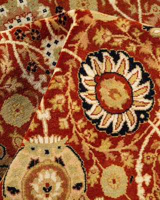 Traditional Mogul Orange Wool Area Rug 4' 2" x 6' 8" - Solo Rugs