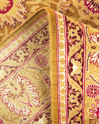 Traditional Mogul Yellow Wool Area Rug 4' 3" x 6' 4" - Solo Rugs