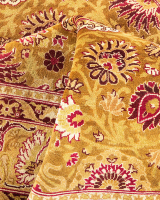 Traditional Mogul Yellow Wool Area Rug 4' 3" x 6' 4" - Solo Rugs