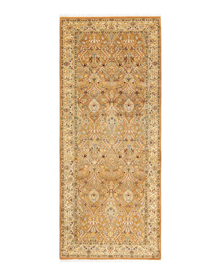 Traditional Mogul Brown Wool Runner 4' 1" x 9' 10" - Solo Rugs