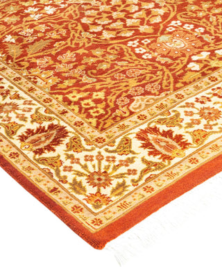 Traditional Mogul Orange Wool Area Rug 3' 1" x 5' 1" - Solo Rugs