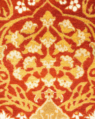 Traditional Mogul Orange Wool Area Rug 3' 1" x 5' 1" - Solo Rugs
