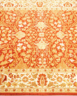 Traditional Mogul Orange Wool Area Rug 3' 1" x 5' 1" - Solo Rugs